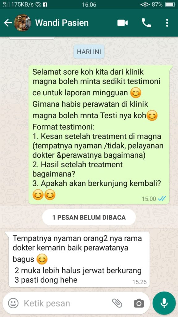 Testimonial klinik kecantikan magna belitung jakarta Review klinik kecantikan magna belitung5