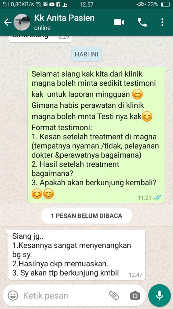 Testimonial klinik kecantikan magna belitung jakarta Review klinik kecantikan magna belitung7