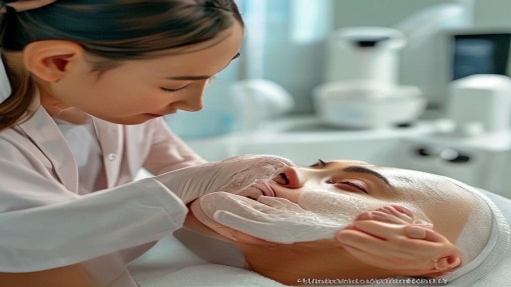 Facial treatment di klinik estetika untuk membersihkan, merawat, dan menyegarkan kulit wajah