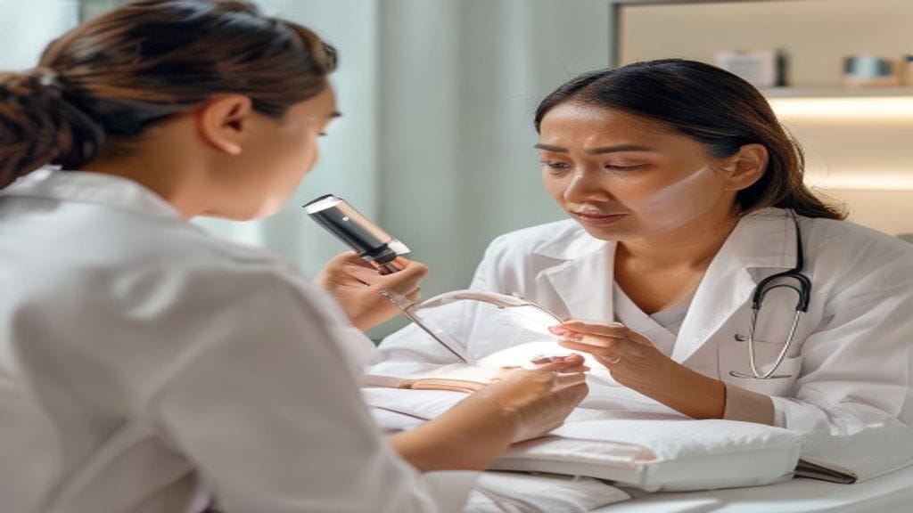 Facial treatment oleh terapis klinik estetika untuk membantu merawat kebersihan dan kesehatan kulit wajah