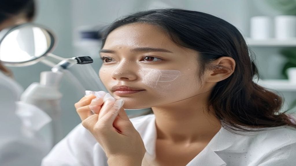 Facial treatment di klinik estetika dengan pembersihan wajah untuk membantu menjaga kulit tetap sehat dan terawat