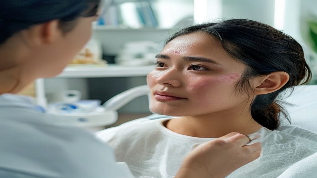 Facial treatment di klinik estetika dengan pembersihan wajah profesional untuk membantu menjaga kesehatan kulit