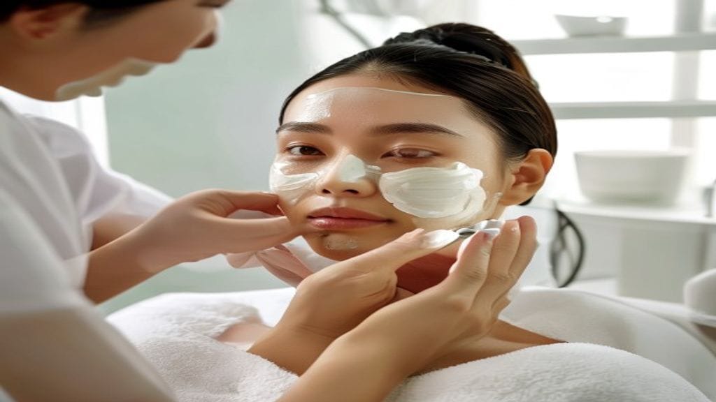 Facial treatment di klinik estetika untuk membersihkan, merawat, dan menyegarkan kulit wajah