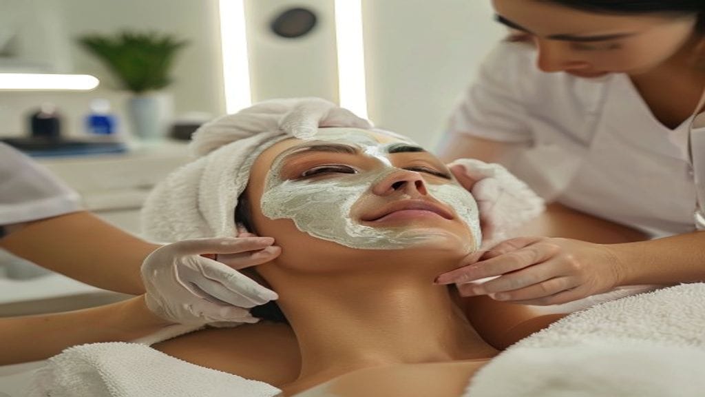 Facial treatment di klinik estetika untuk membersihkan, merawat, dan menyegarkan kulit wajah secara profesional