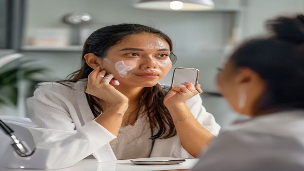Facial treatment di klinik estetika untuk membersihkan pori, mengangkat sel kulit mati, dan merawat kulit wajah