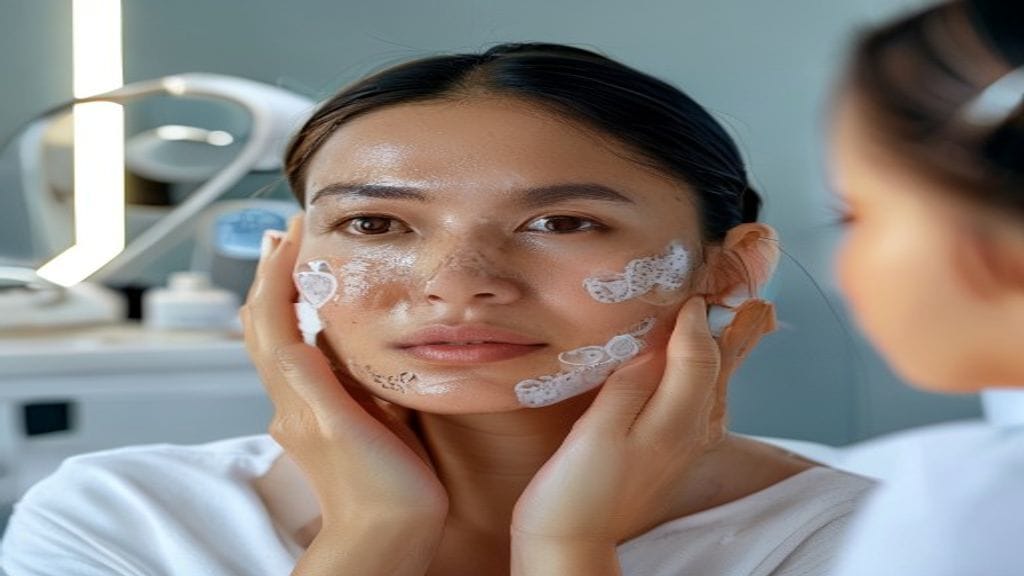 Facial treatment di klinik estetika dengan pembersihan wajah untuk membantu menjaga kulit tetap sehat dan terawat