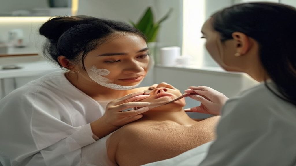 Facial treatment oleh terapis profesional untuk membantu merawat kulit wajah agar tampak lebih bersih dan segar