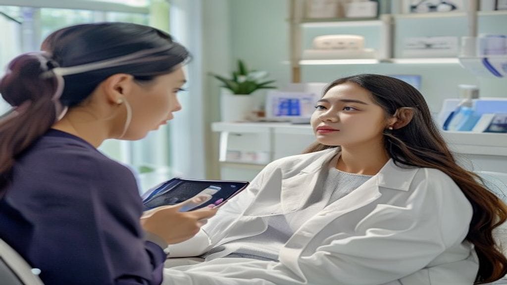 Tampak depan klinik kecantikan terdekat dengan ruang konsultasi estetika yang bersih dan nyaman