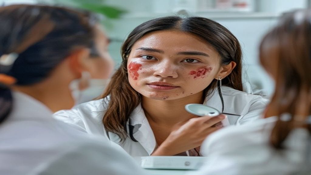 Perawatan laser wajah di klinik estetika untuk membantu meratakan tekstur kulit dan tampilan noda halus