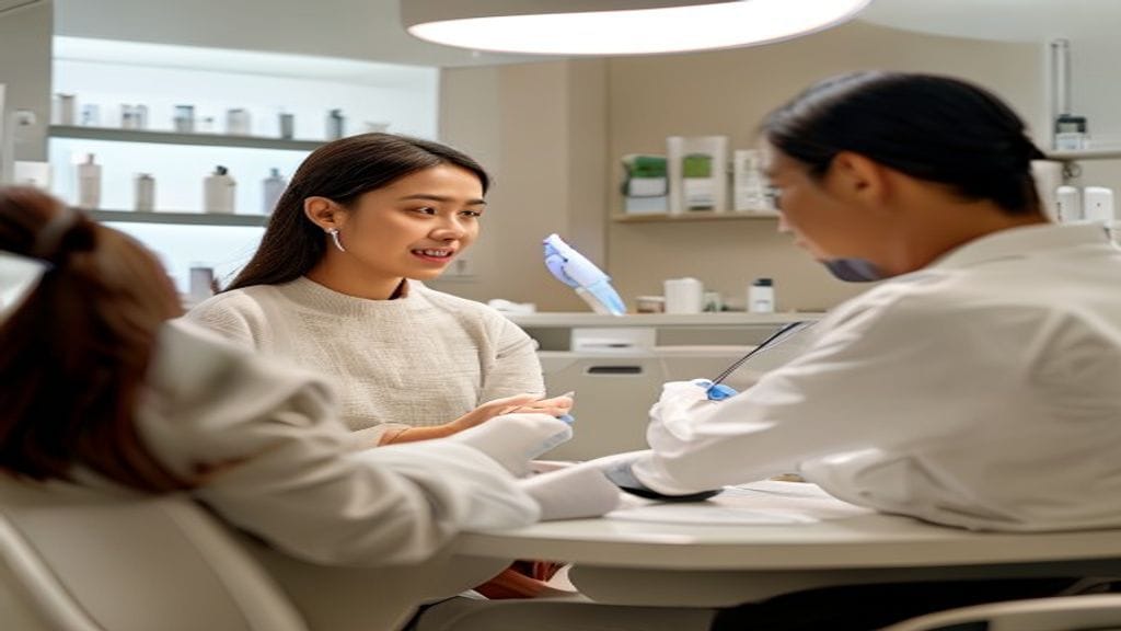 Treatment skin booster untuk membantu hidrasi kulit wajah dengan konsultasi dokter di klinik estetika