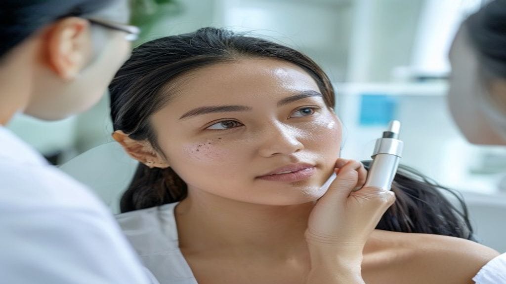 Ilustrasi perawatan skin booster untuk membantu hidrasi kulit wajah tampak lebih segar dan lembap