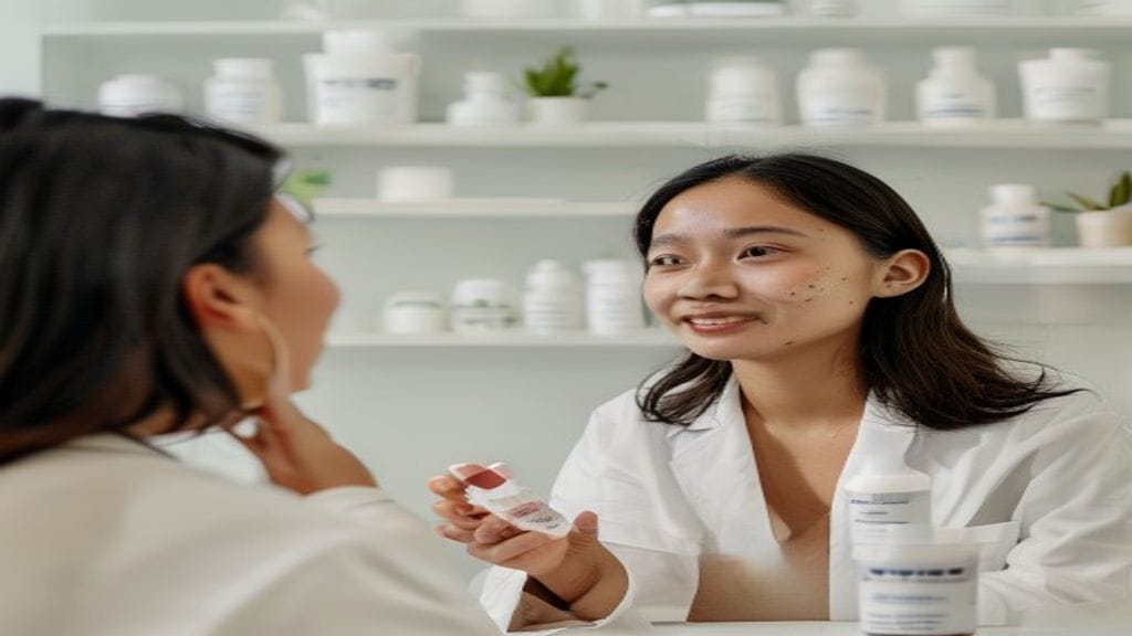 Dokter kulit merekomendasikan skincare dokter sesuai kondisi kulit pasien di klinik estetika.