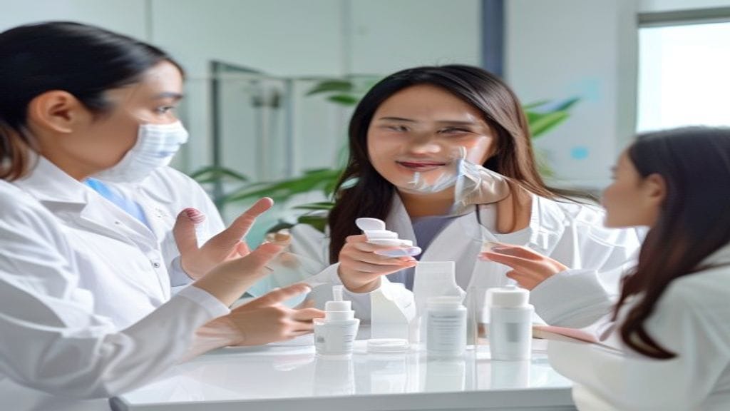 Ilustrasi skincare dokter dengan rangkaian perawatan kulit sesuai kondisi dan anjuran medis