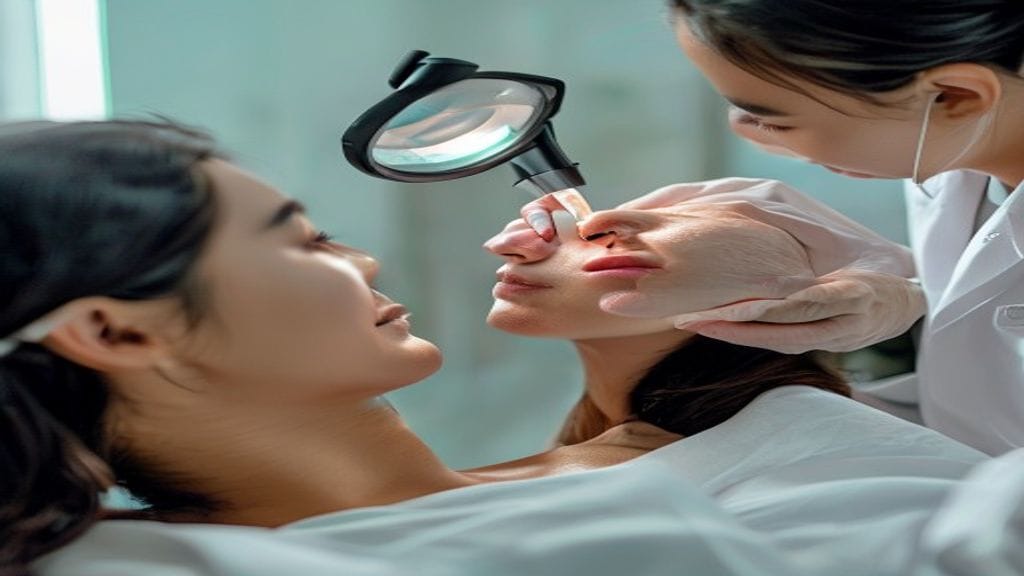 Facial treatment di klinik estetika untuk membersihkan pori, mengangkat sel kulit mati, dan merawat kulit wajah.