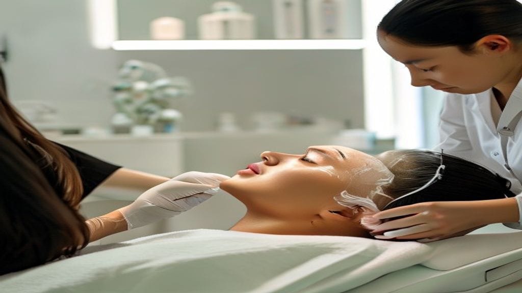 Facial treatment di klinik estetika untuk membersihkan pori, mengangkat sel kulit mati, dan merawat kulit wajah.