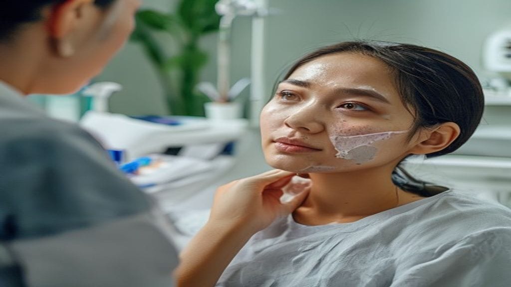 Facial treatment di klinik estetika untuk membersihkan pori, mengangkat sel kulit mati, dan merawat kesehatan kulit.