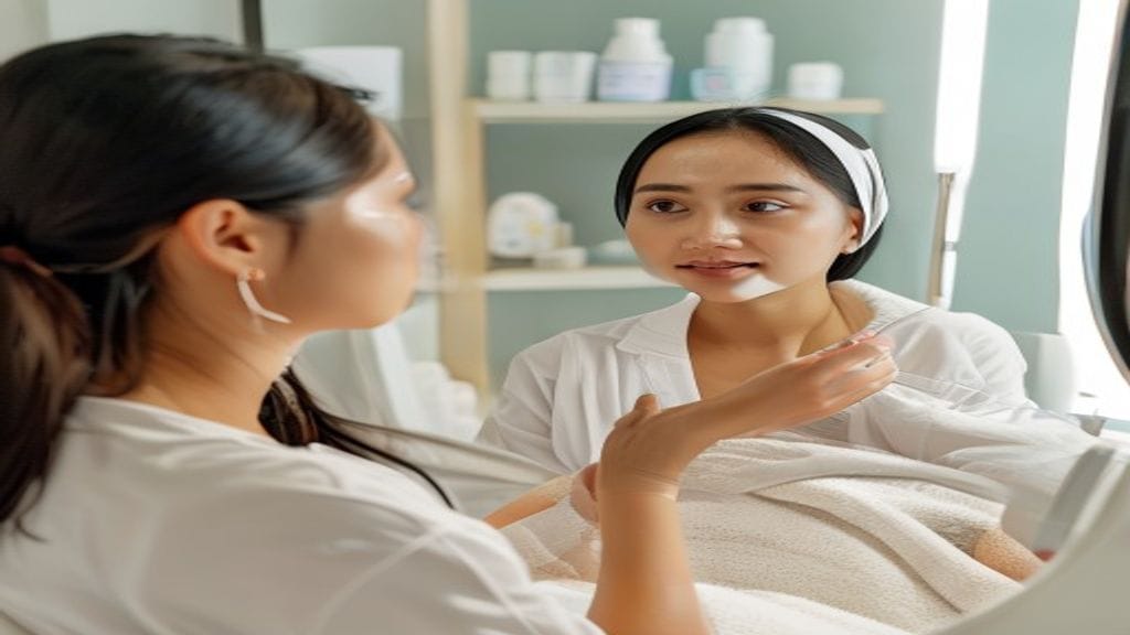Facial treatment di klinik estetika untuk membantu membersihkan pori dan merawat kesehatan kulit wajah.