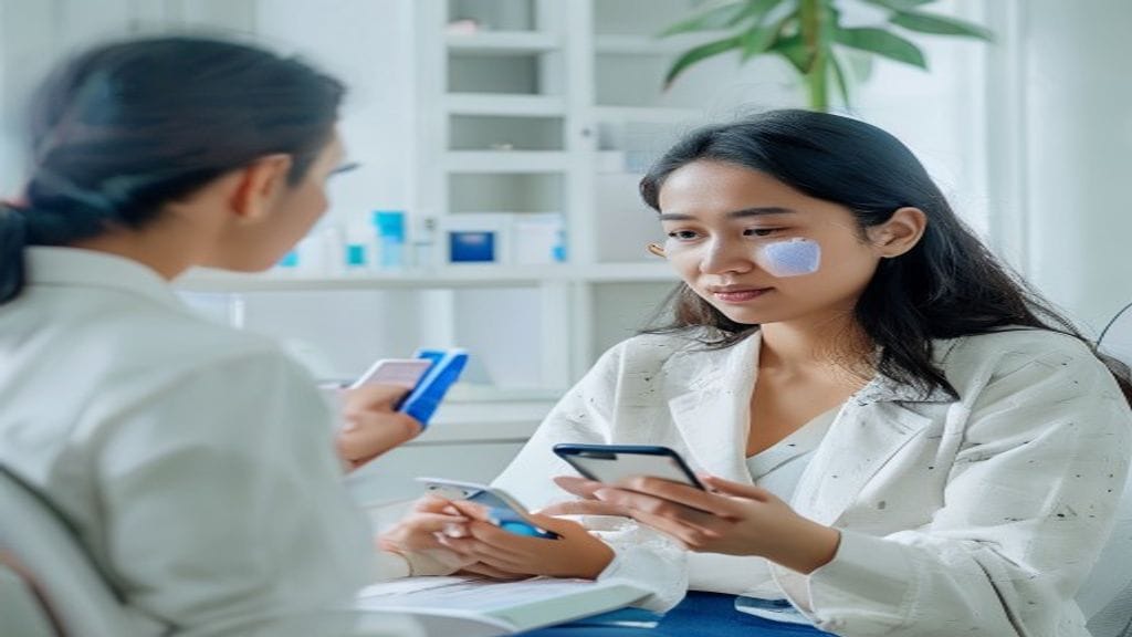 Tampak depan klinik kecantikan terdekat dengan area konsultasi dan perawatan wajah yang nyaman