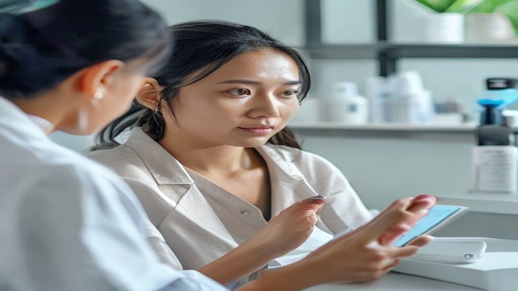 Ilustrasi treatment skin booster untuk membantu hidrasi kulit wajah agar tampak lebih segar dan sehat