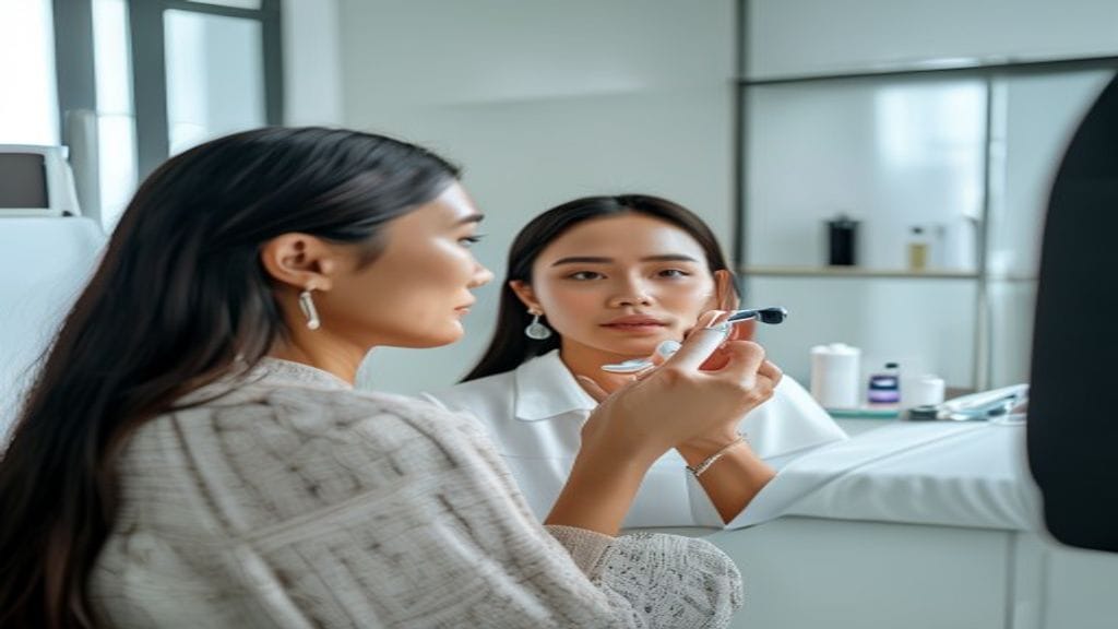 Dokter estetika melakukan skin booster untuk membantu hidrasi kulit wajah tampak lebih segar dan kenyal