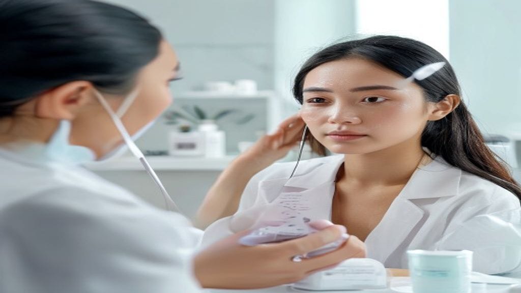 Ilustrasi treatment skin booster untuk membantu hidrasi kulit wajah agar tampak lebih segar dan kenyal